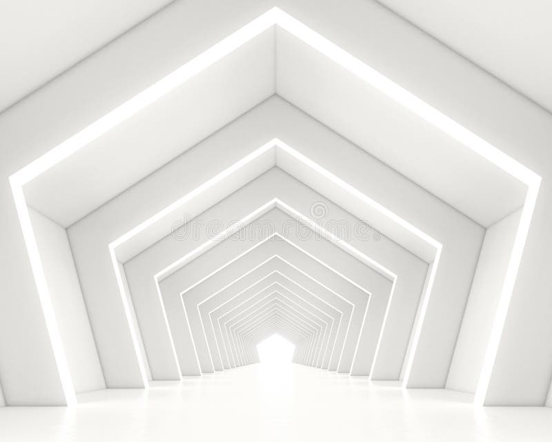 Futuristic Sci-fi Minimalist Empty Room with Product Presentation.3d