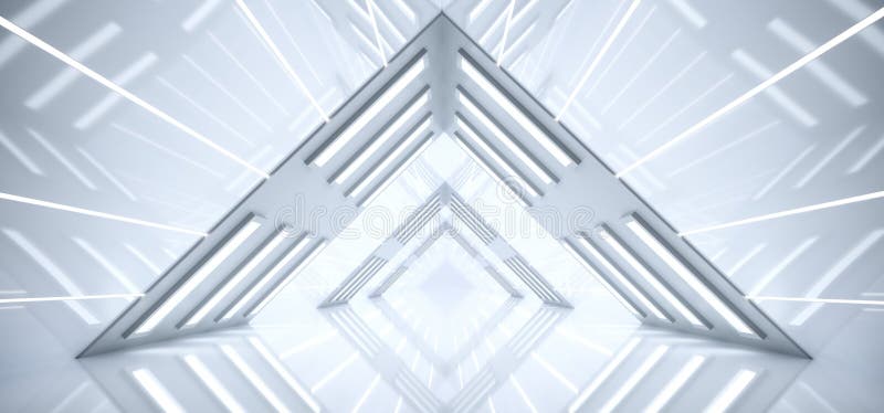 Futuristic Sci Fi Modern Spaceship Triangle Shaped Interior Brig stock illustration Futuristic Sci Fi Modern Spaceship Triangle Shaped Interior Brig stock illustration