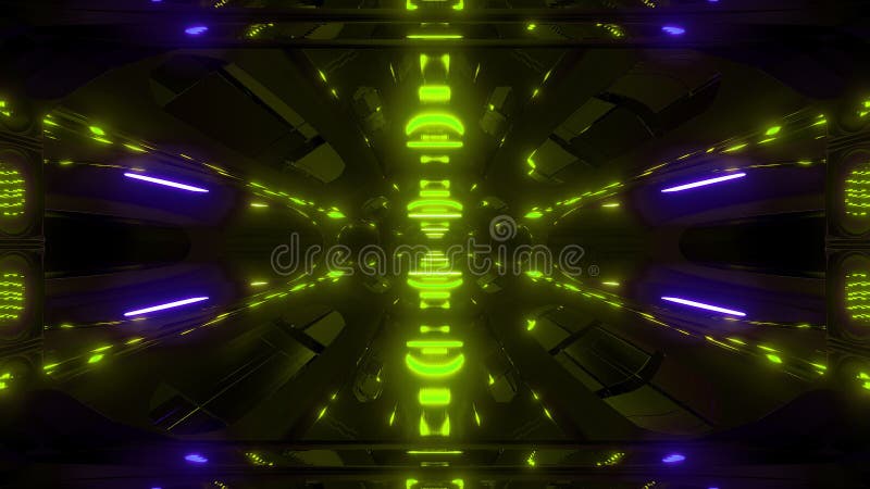 Futuristic Scifi Background Wallpaper Background with Green Glow 3d Render  Stock Illustration - Illustration of corridor, blue: 152355913