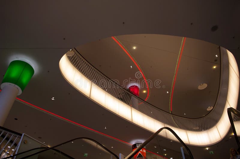 Futuristic shopping center in Frankfurt stock photos