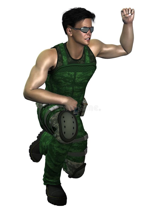 Futuristic Soldier vector illustration