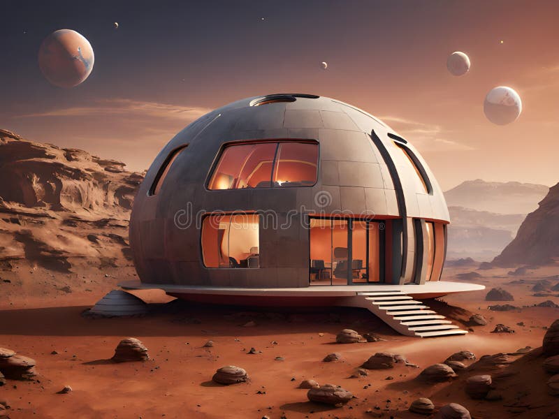 Futuristic space alien spaceship royalty free illustration