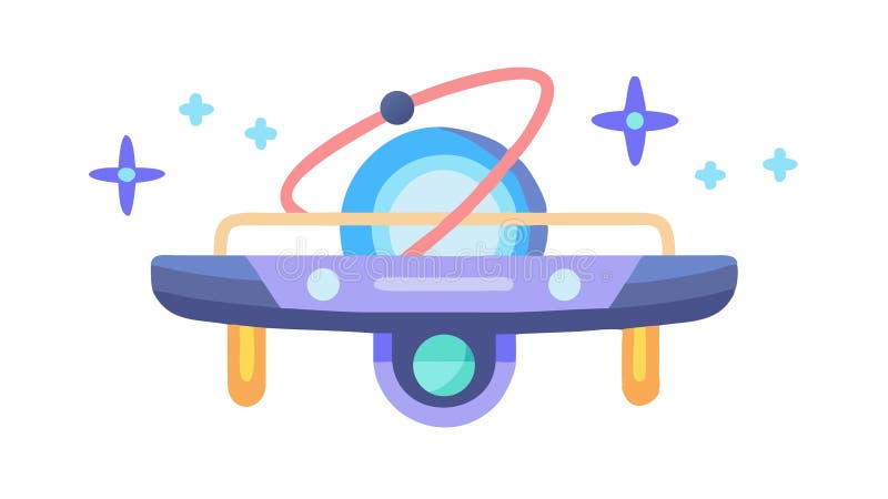 Futuristic Spaceship with Planetary Ring Vector Design, vector design Generative AI royalty free illustration