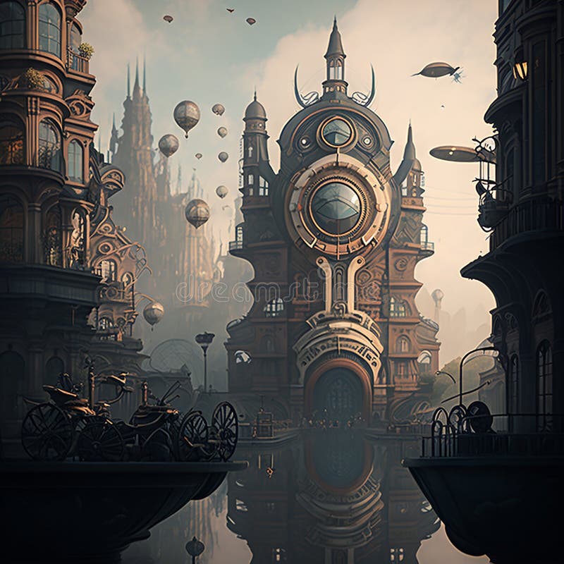 steampunk city