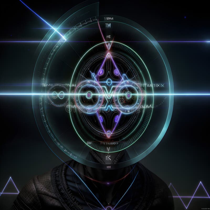 Futuristic Symmetrical Digital Face Design royalty free stock photography