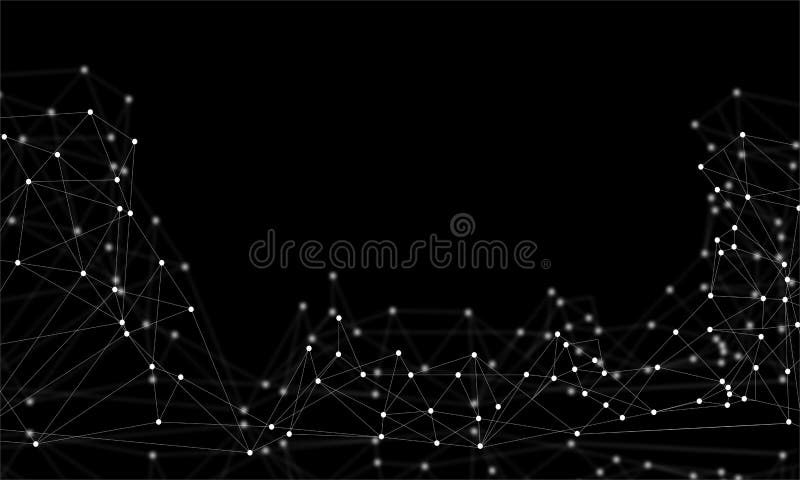 Digital connection structure wires, vector triangles shapes backdrop. stock illustration