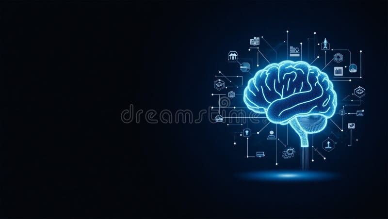 Futuristic technology banners with hi tech artificial intelligence and cyber digital networking stock illustration