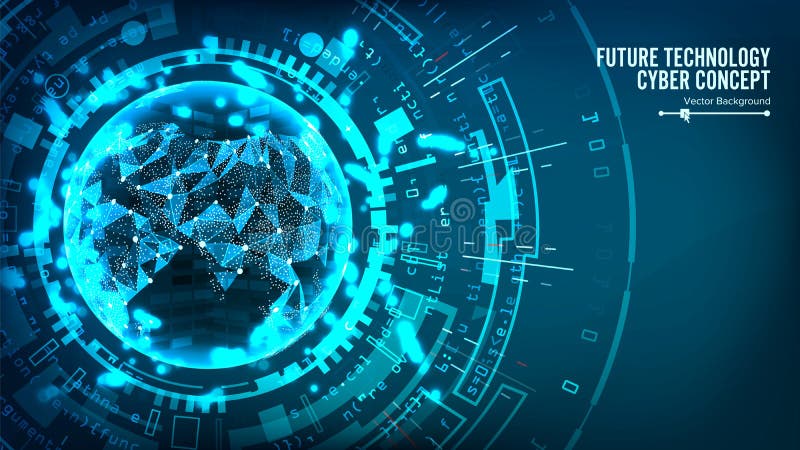 Futuristic Technology Connection Structure. Vector Abstract Background. Future Cyber Concept. Digital System Design royalty free illustration
