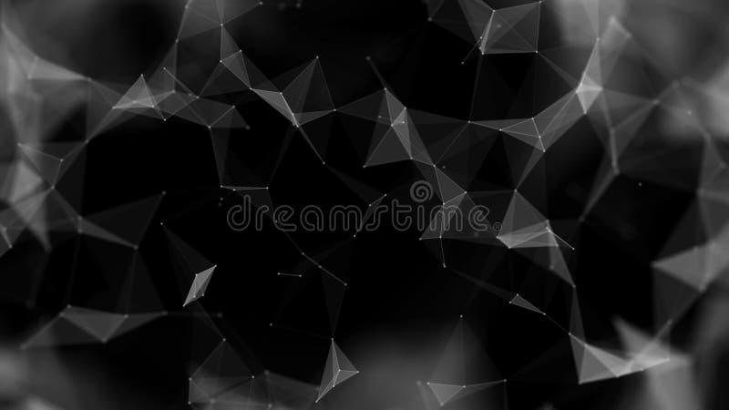 Looped Futuristic Technology Poly and Connections Background vector illustration