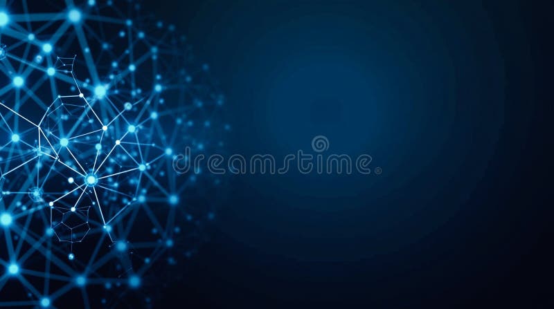 Futuristic technology web home page banners with artificial intelligence and hi tech cyber digital networking stock illustration