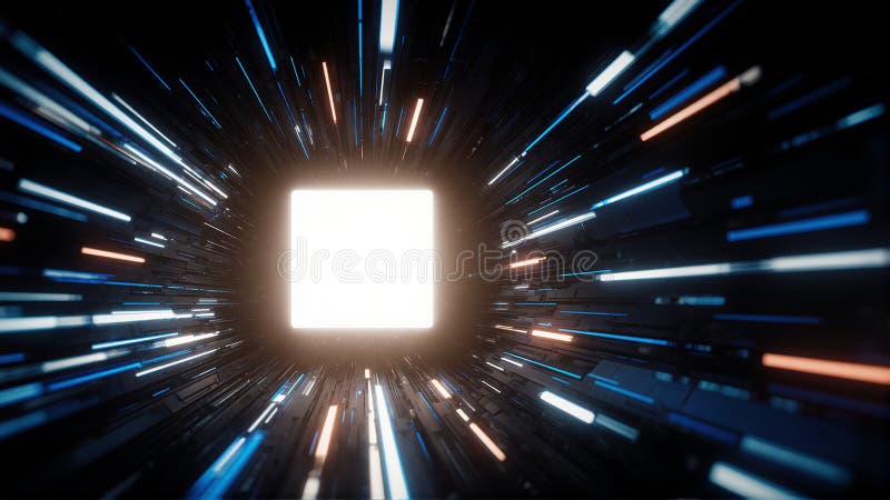 Futuristic Tunnel of Light and Shadows vector illustration