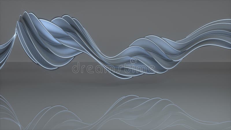 Futuristic twisted spiral shape 3D render royalty free illustration