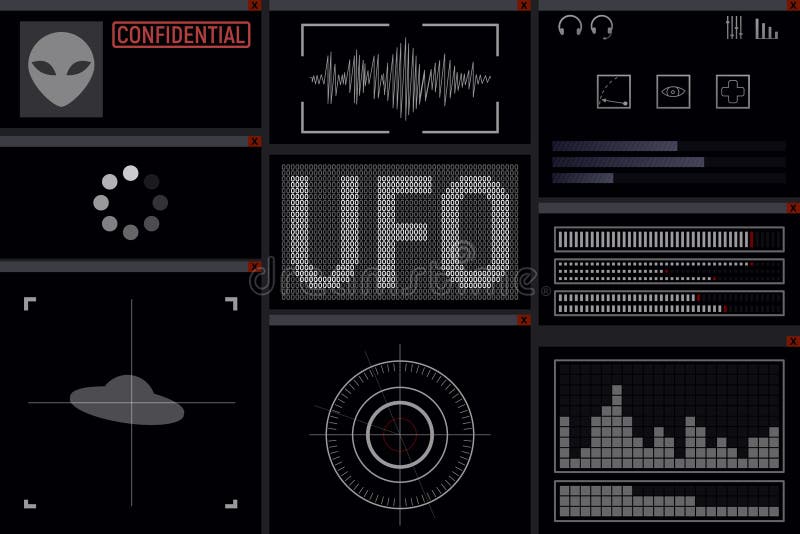 Futuristic UFO display. royalty free illustration