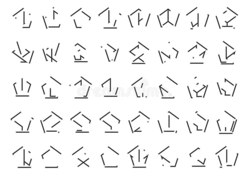Futuristic unreadable alphabet. Alien font. Vector.