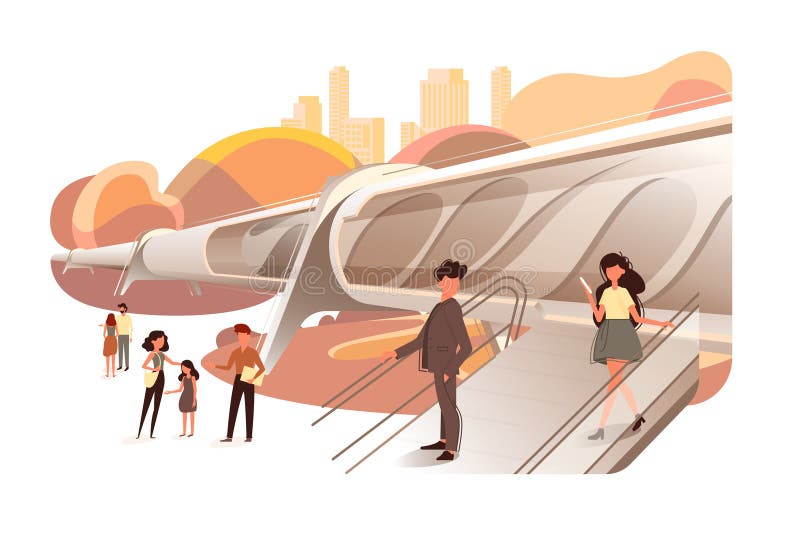 Futuristic Urban Transit vector illustration