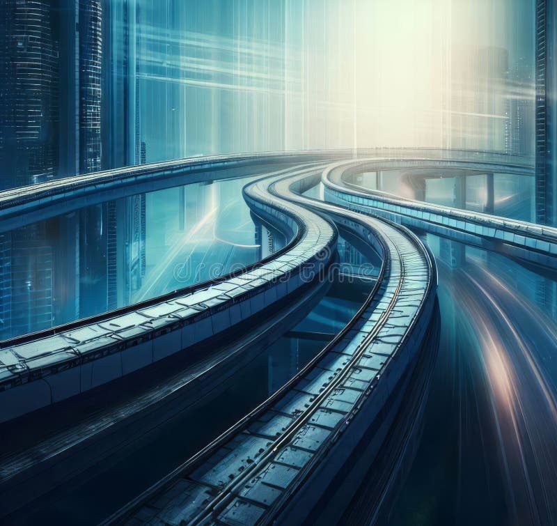 Futuristic Urban Transport Network royalty free illustration