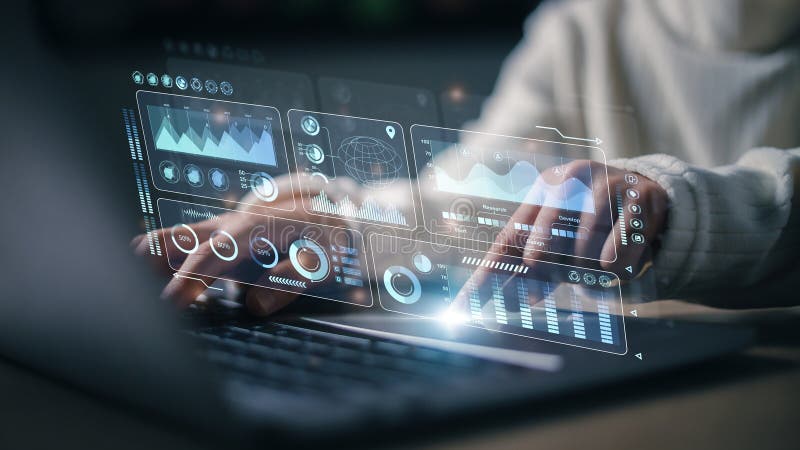 Futuristic user interface concept. Graphical User Interface GUI on the futuristic virtual interface screen. Head up Display HUD. royalty free stock images