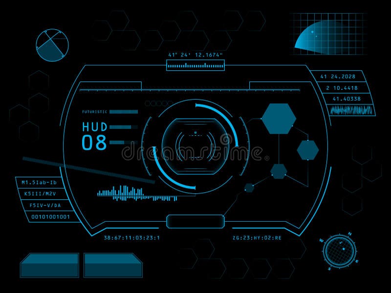 Futuristic user interface HUD stock illustration Futuristic user interface HUD stock illustration