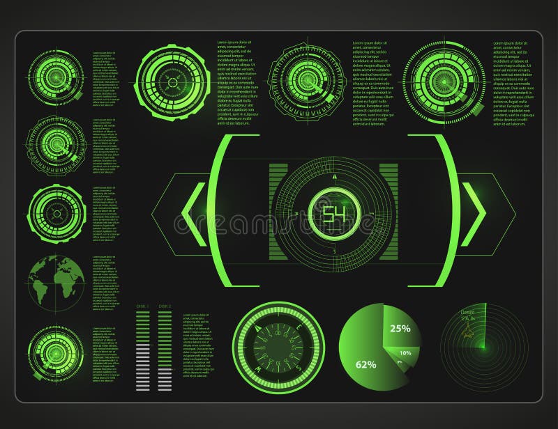 Futuristic user interface.HUD background outer space. Infographic elements. Digital data, business abstract background. stock illustration Futuristic user interface.HUD background outer space. Infographic elements. Digital data, business abstract background. stock illustration
