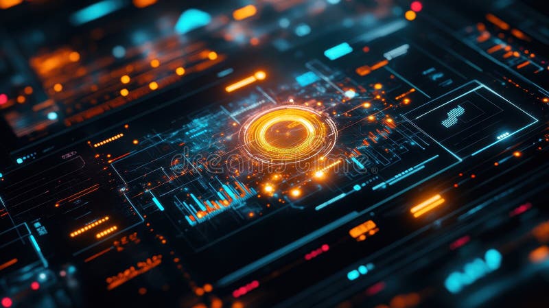 Futuristic User Interface with Interactive Backgrounds royalty free stock images