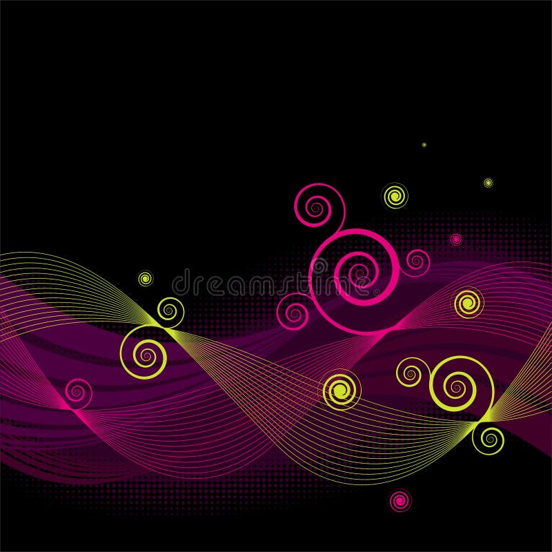 Vektor ilustrácie odlišný farba vlny a kudrlinky.