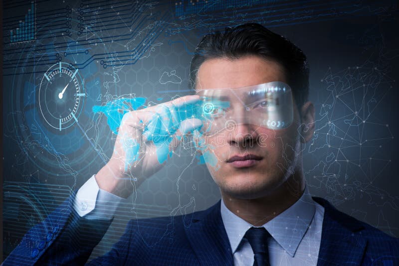 The futuristic vision concept with businessman. Digital system concept stock images, royalty-free photos and pictures