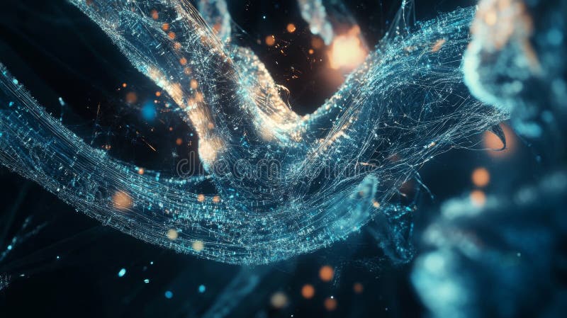 Futuristic visualization of big data and ai neural networks and information science integration vector illustration