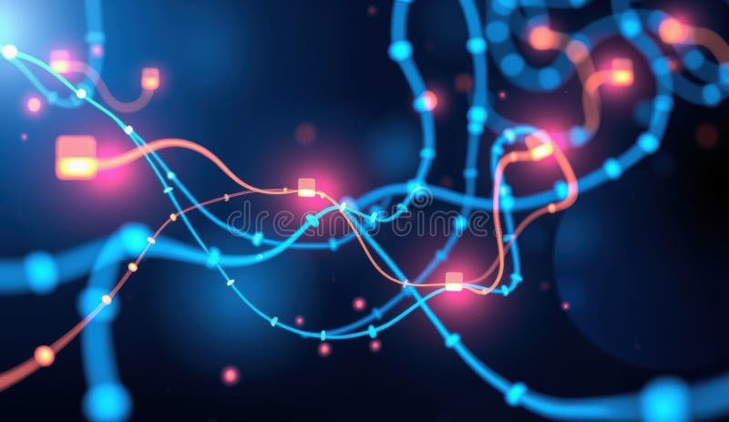 Futuristic Visualization of Big Data stock illustration