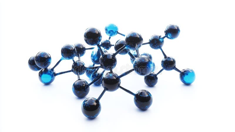 Futuristic Visualization of GABA Molecules on White Background stock illustration