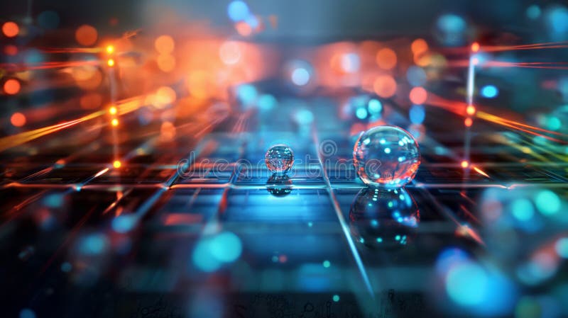 Futuristic Visualization of Quantum Computing in Action royalty free stock photo