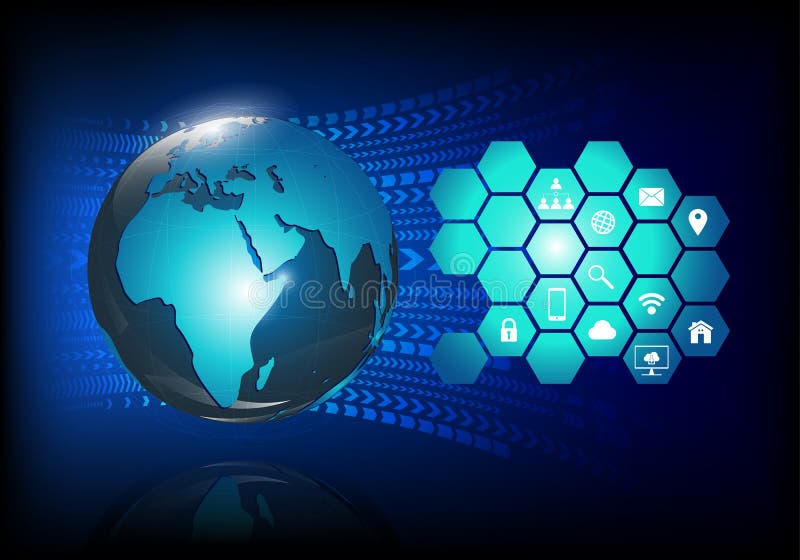 Futuristic world connection stock illustration