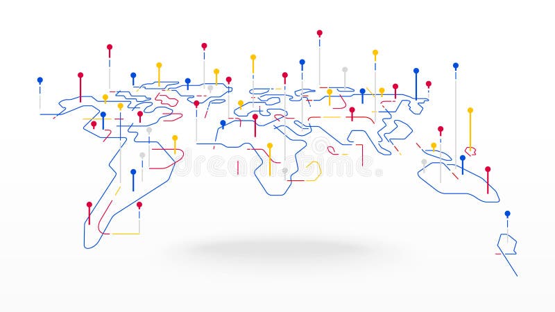 Futuristic world map abstract background stock illustration
