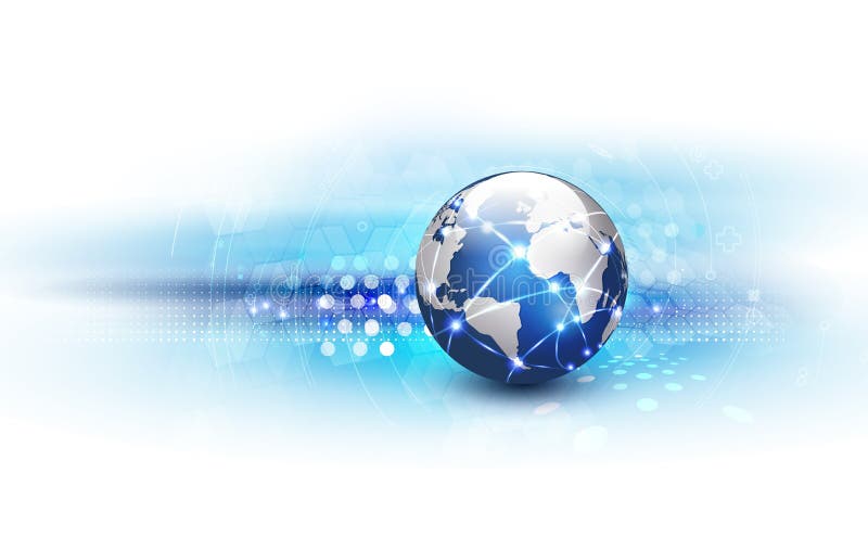 Futuristic world network communication and technology background royalty free illustration