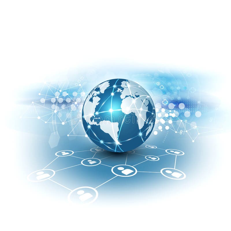 Futuristic world network communication and technology concept royalty free illustration