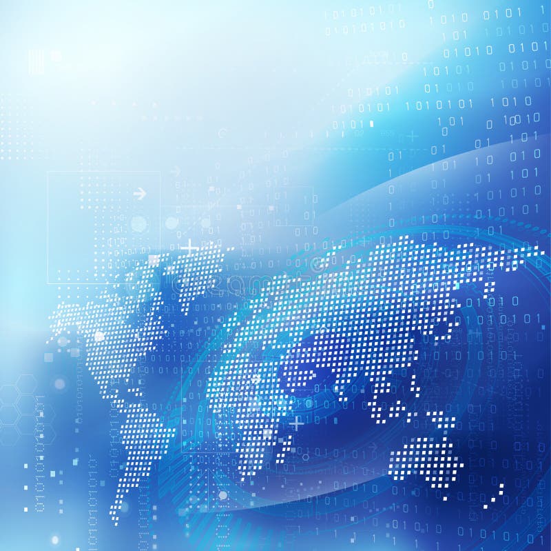 Futuristic world network communication and technology concept motion flow background, vector & illustration vector illustration
