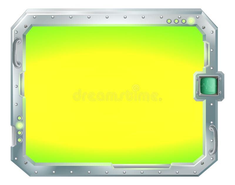 Illustration of a futuristic screen or sign border frame. Illustration of a futuristic screen or sign border frame