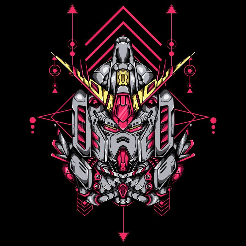 Futuristische Roboter-Illustration kann für Gaming-Logo und Poster-Design verwenden lizenzfreie abbildung