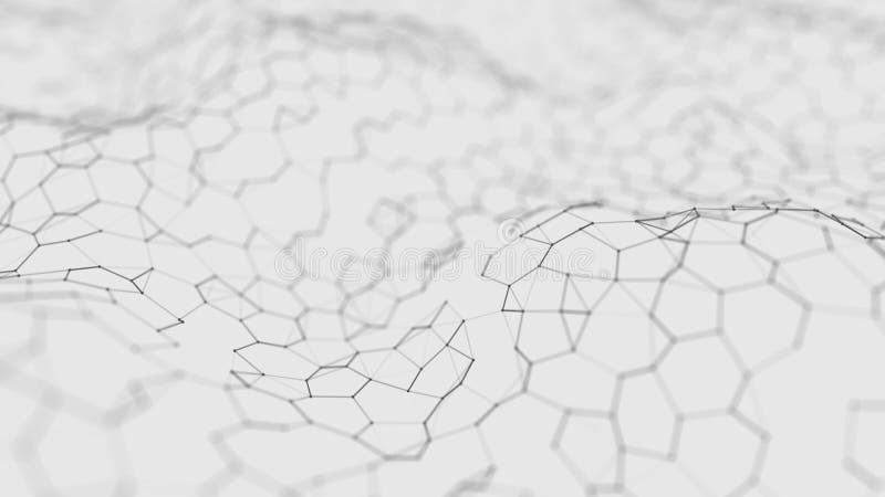Futuristische witte hexagon achtergrond Futuristisch honingraatconcept Golf van deeltjes het 3d teruggeven De Achtergrond van de vector illustratie Futuristische witte hexagon achtergrond Futuristisch honingraatconcept Golf van deeltjes het 3d teruggeven De Achtergrond van de vector illustratie