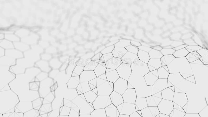 Futuristische witte hexagon achtergrond Futuristisch honingraatconcept Golf van deeltjes het 3d teruggeven De Achtergrond van de stock illustratie Futuristische witte hexagon achtergrond Futuristisch honingraatconcept Golf van deeltjes het 3d teruggeven De Achtergrond van de stock illustratie