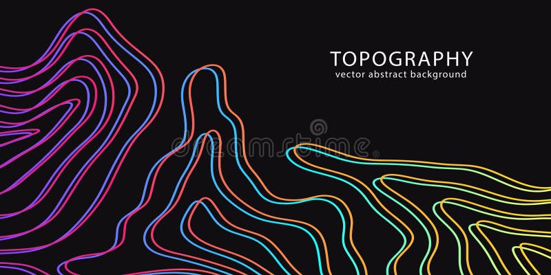 Futuristischer neonabstrakter topographischer Hintergrund vektor abbildung