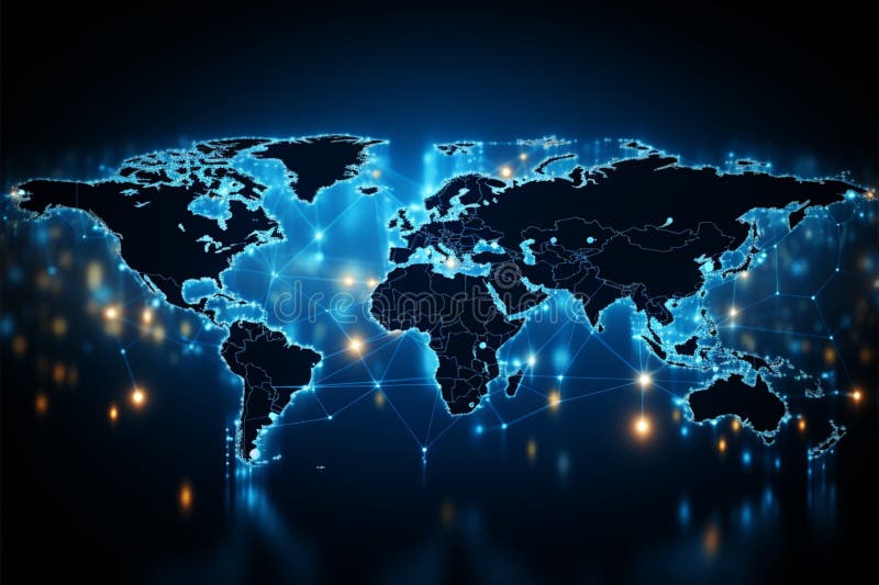 Futuristischer Website-Hintergrund mit einer modernen vernetzten Weltkarte stock abbildung
