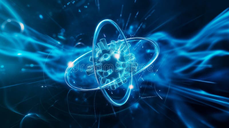 Futuristisches Glühvirus im digitalen Raum vektor abbildung