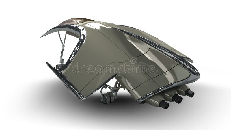 Futuristisches Militärraumschiff des Ausländers 3D stock abbildung Futuristisches Militärraumschiff des Ausländers 3D stock abbildung