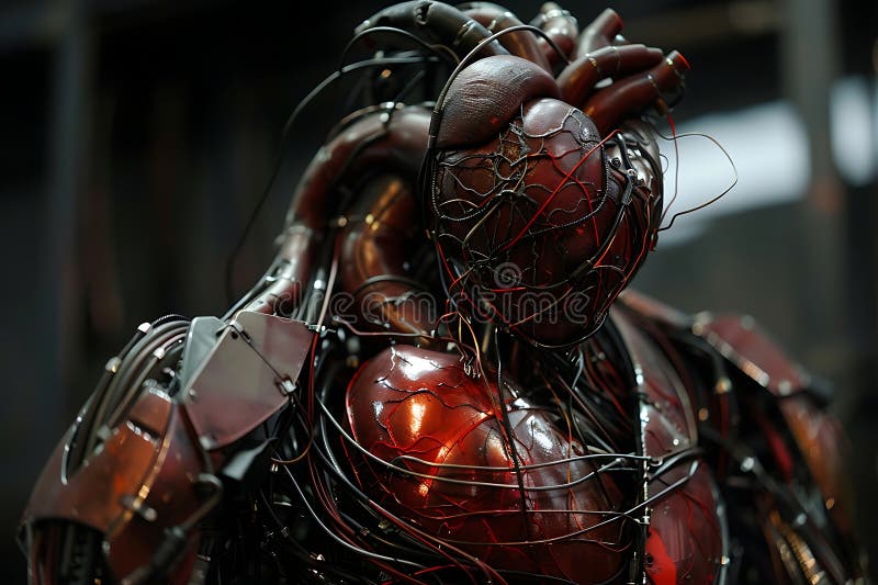 Futuristisches Roboterherz mit fortschrittlichem mechanischem Design vektor abbildung