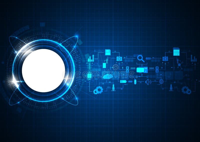 Futuristisk Blue Circle teknologisymbol royaltyfri illustrationer