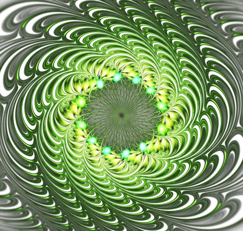 Futuristisk grön modell för abstrakt fractal vektor illustrationer Futuristisk grön modell för abstrakt fractal vektor illustrationer