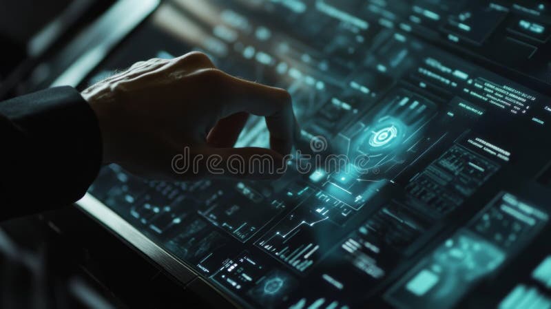 Futuristisk instrumentpanelsvisning med dataflöde i digitalt gränssnitt vektor illustrationer
