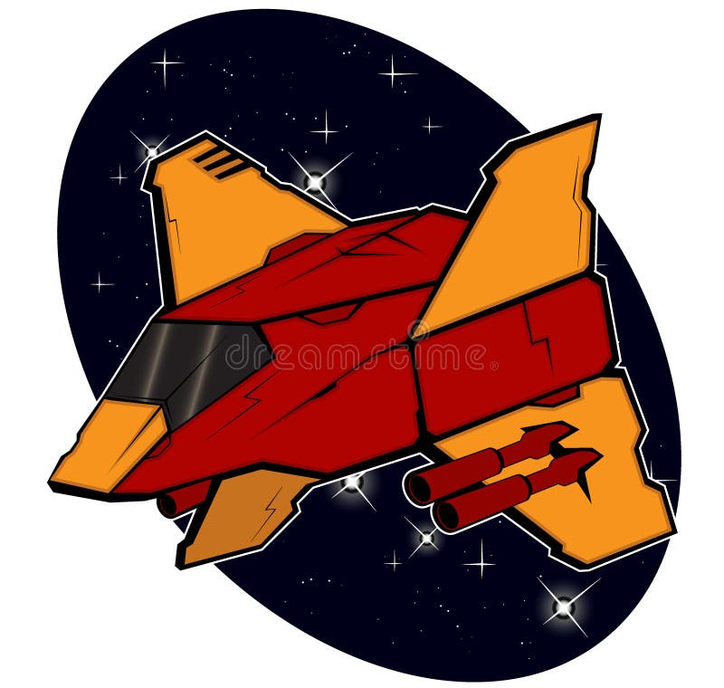 Futuristisk stridstarship vektor illustrationer Futuristisk stridstarship vektor illustrationer
