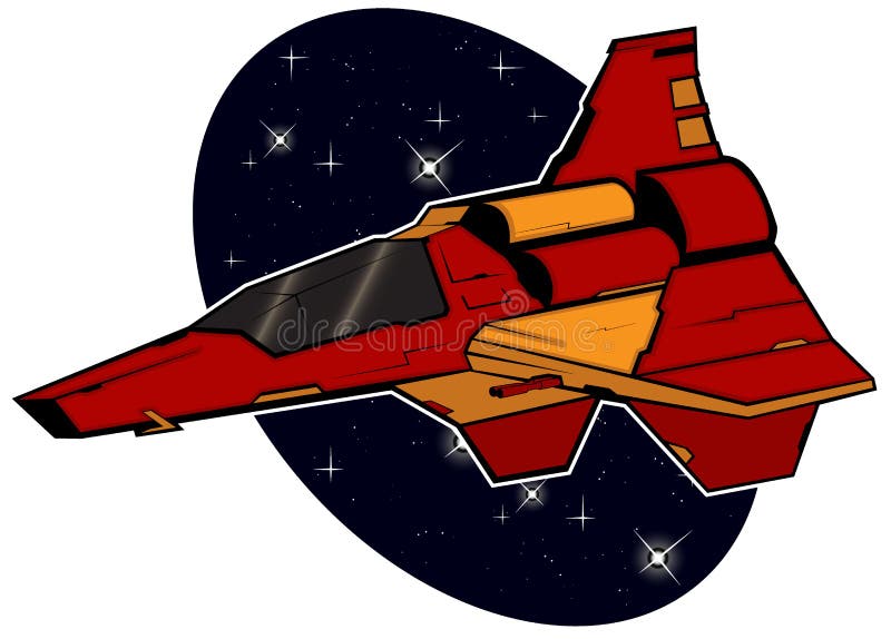 Futuristisk stridstarship stock illustrationer Futuristisk stridstarship stock illustrationer