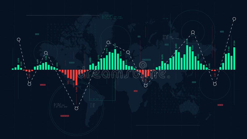 Futuristiska verktyg för företagsanalys, systemarbete med data, analytisk behandling, intellektuell analys av finansiella stock illustrationer